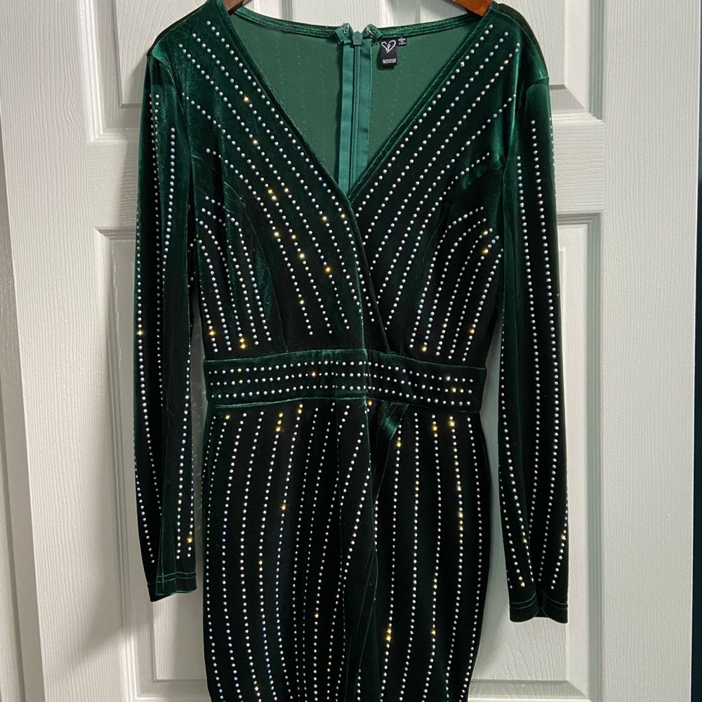 Windsor green velvet dress size large.